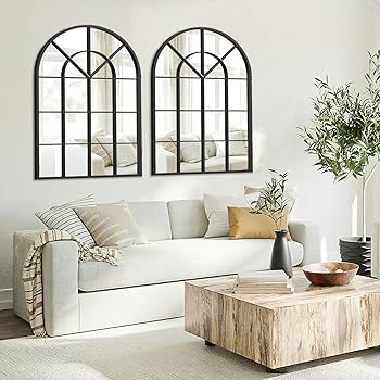 Amazon.co.jp: NXHOME アーチ型ウィンドウメタルミラー、40